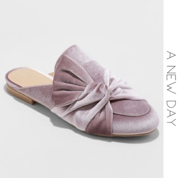 a new day Shoes - A NEW DAY Lavender Holland Knotted Velvet Mules